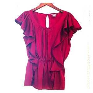 Kenar flowy sleeve peplum top size large